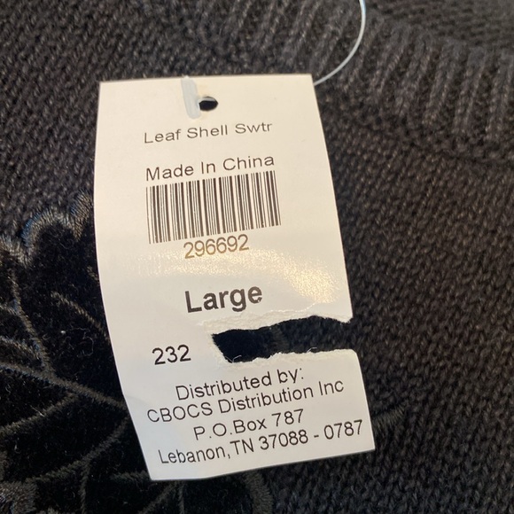 NWT Cinnamon Cinder Black Fall Leaf Sweater Vest Size Large - Picture 7 of 7